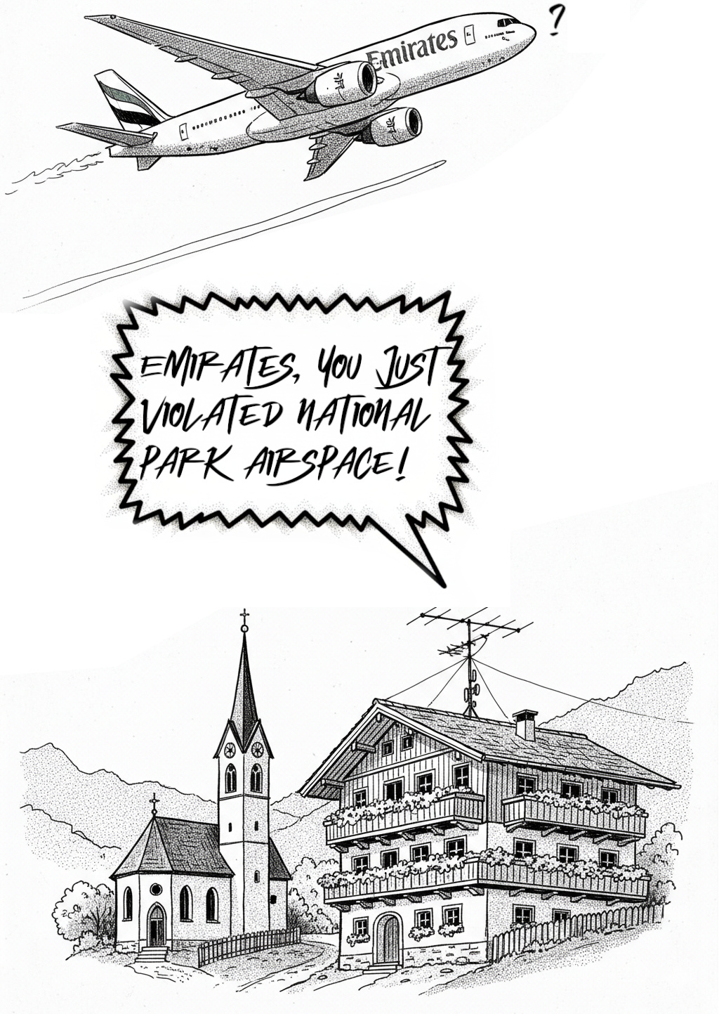 “Have you not read the latest German-language issue of the municipal newspaper where this was clearly laid out..? Well, it’s not quite as bad - national park airspace restructions don’t reach FL300+ in Austria. Still, imagine how fun it would be to have international pilots go through pages and pages of Austrian laws and regulations.